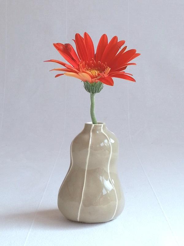 torso bud vase, taupe torso bud vase, taupe
